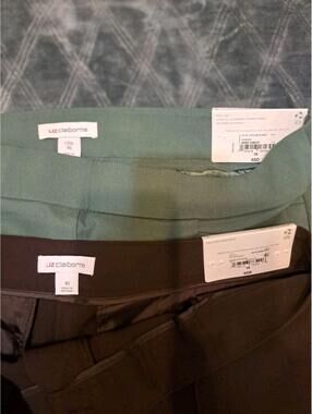 2 Lots Of Liz claiborne green Lisa Flare Leg &Brown Wide Leg Stretch size 16